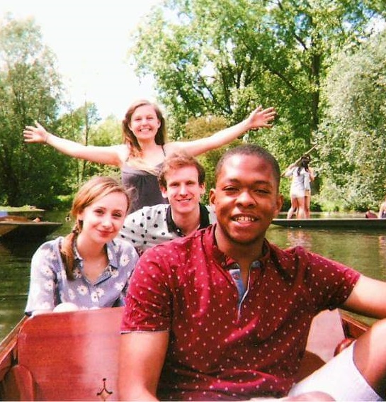 Ashleigh Ainsley punting - Credit: Ashleigh Ainsley Four students punting on the river - Ashleigh Ainsley is at the front of the boat