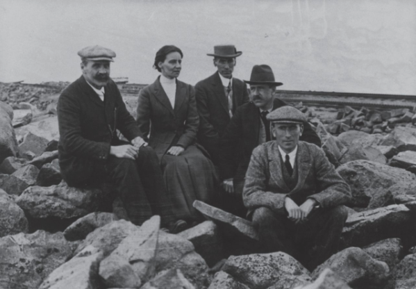 Mabel Fitzgerald Mabel Fitzgerald as part of a group of five people, sat in a boulder field