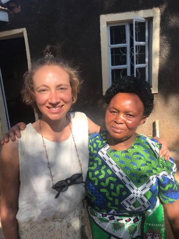 Michelle Rorich, Michael's mum Michelle, stood with her arm around an African lady