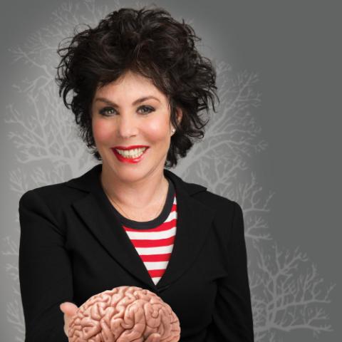 Ruby Wax Ruby Wax holding a model of a brain