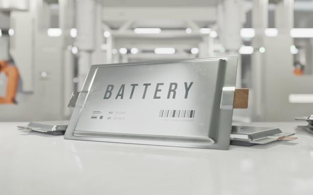 A 3-D render of a battery