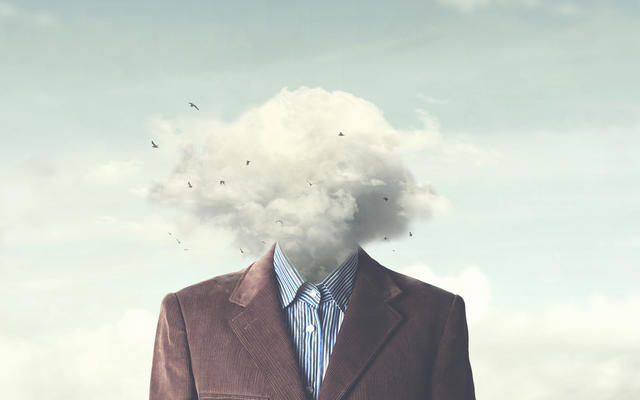 Man with cloud as head