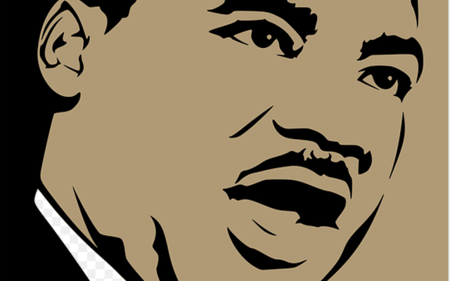 A drawing of Martin Luther King speaking