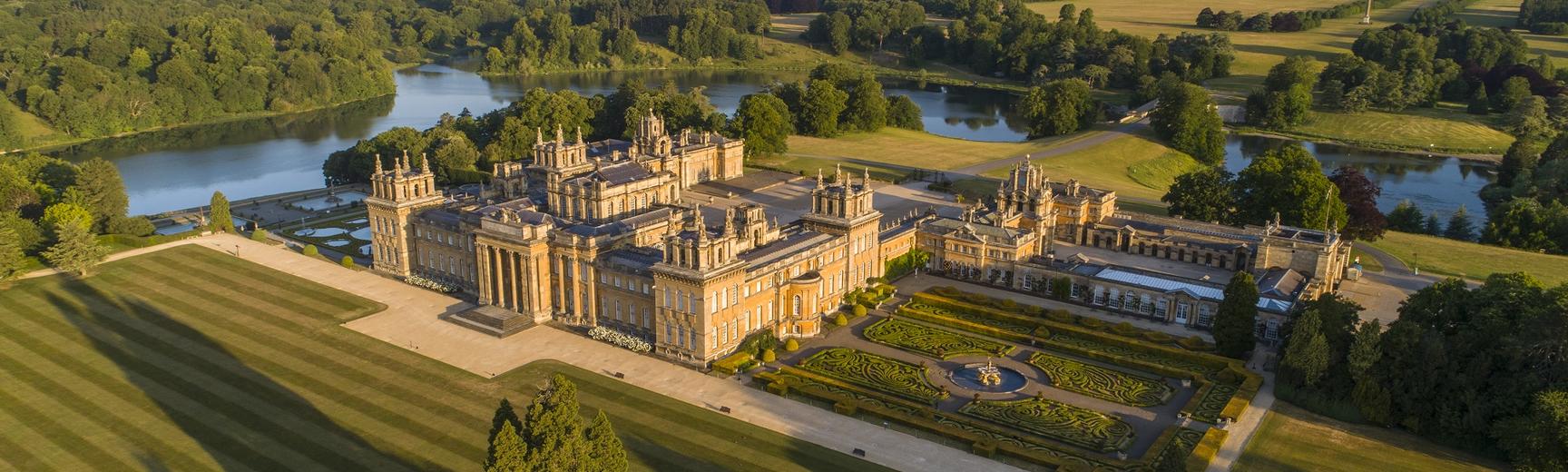 Blenheim Palace South Lawn shown from an aerial shot