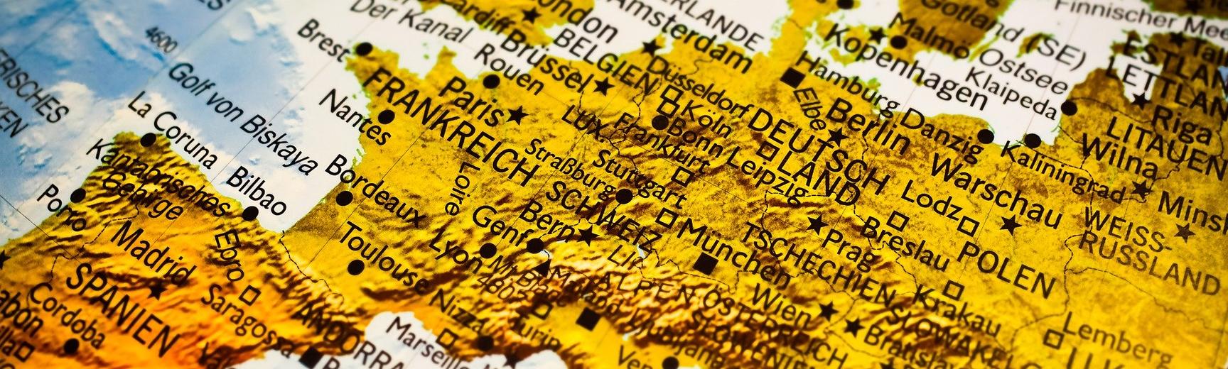 A map of Europe written in German - pixabay