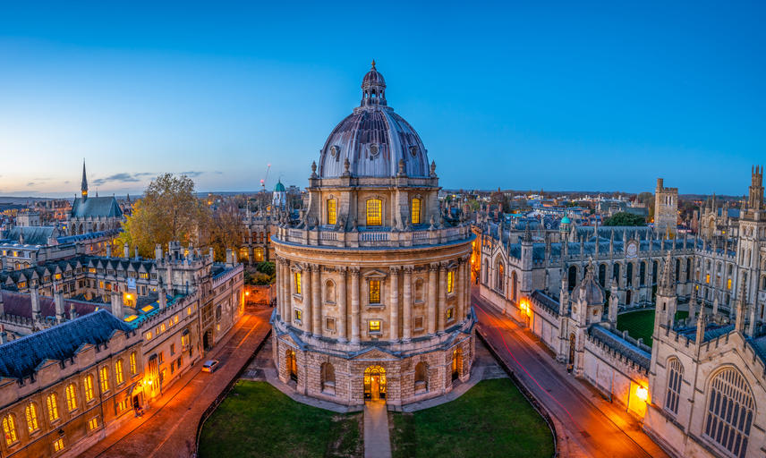 A high level photograph of Radcliffe Square, University of Oxford