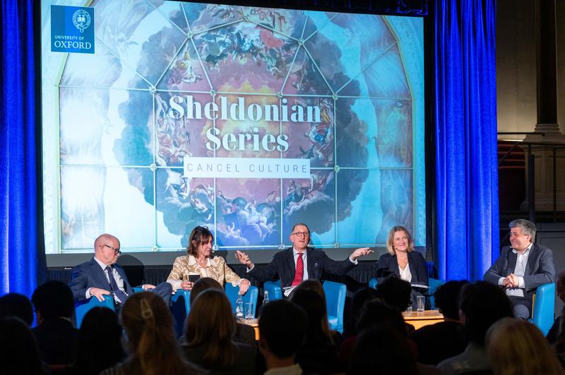 The panelists at the Sheldonian Series, October 21st, 2025