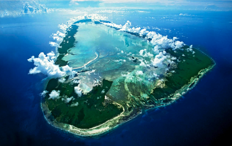 The Aldabra atoll from the air