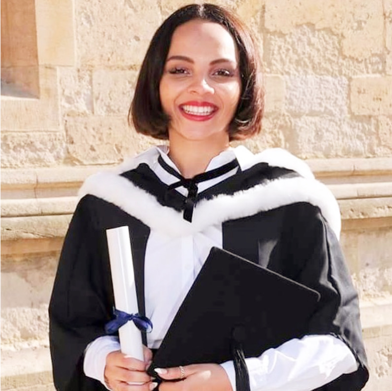 Alexandra Wilson at her graduation from Oxford in 2016. She read PPE.