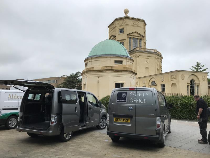 Two electric vehicles parked in the Radcliffe Observatory Quarter