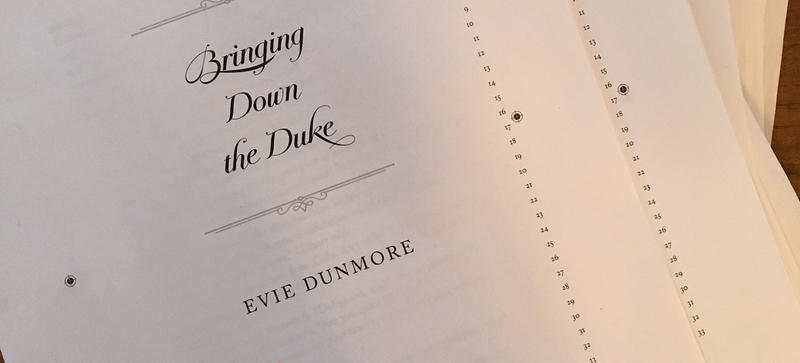 The title page of the manuscript for 'Bringing Down the Duke'