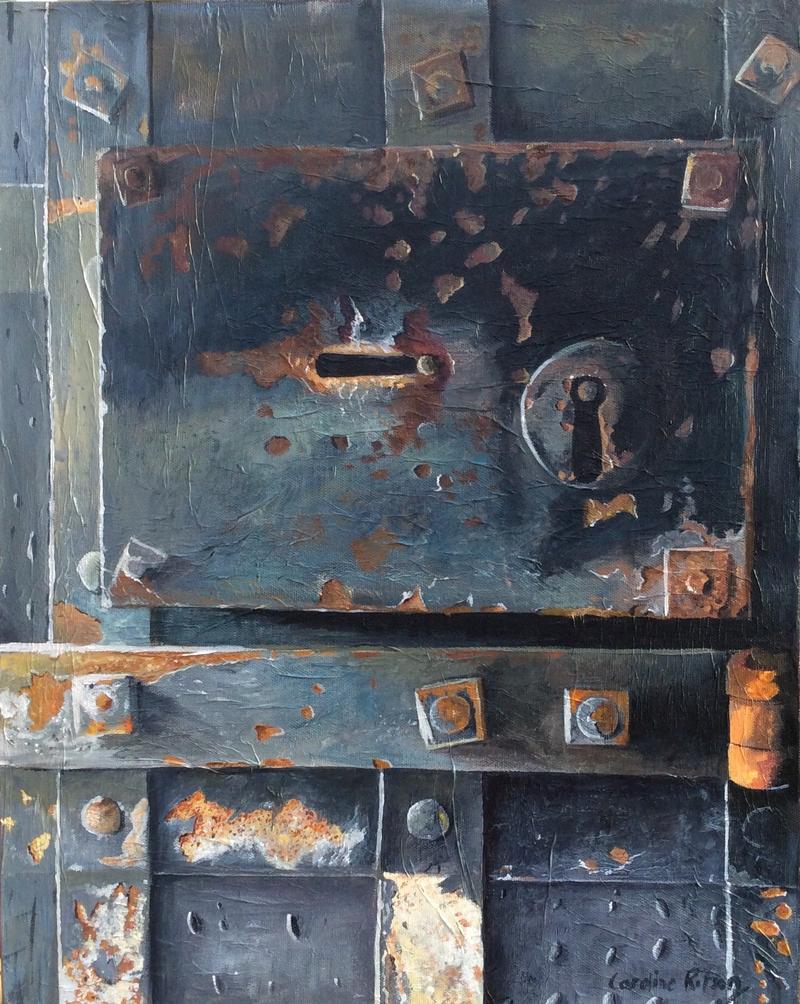 A painting of a door in Oxford Castle 