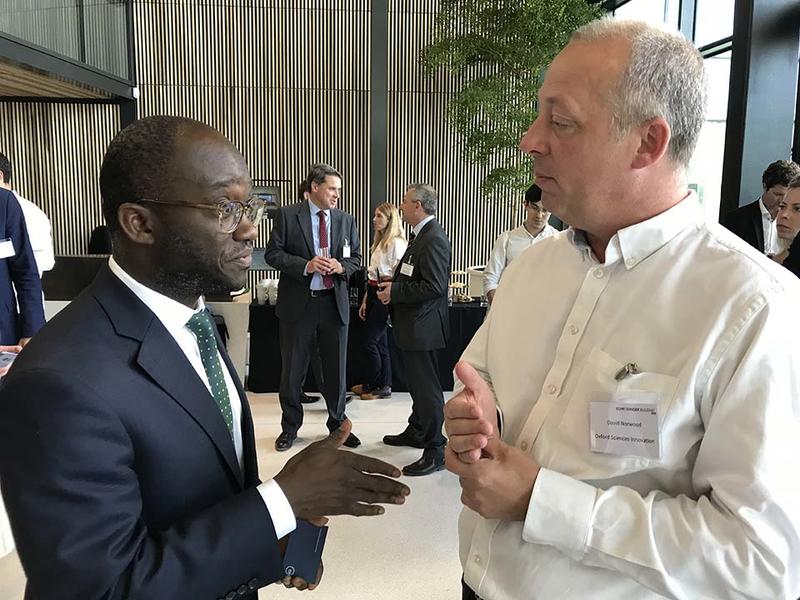 Sam Gyimah talking with Dave Norwood