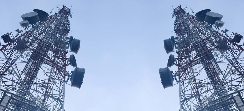Two television antenna masts