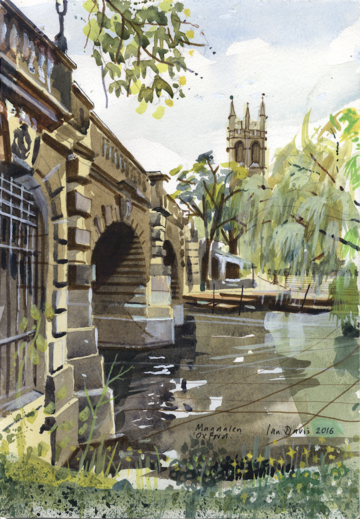 A painting of Magdalen Bridge by Ian Davis