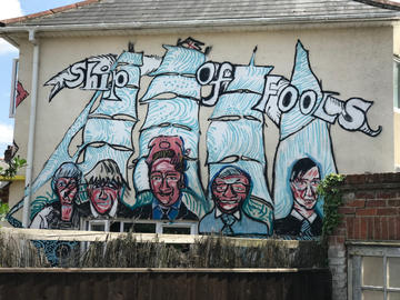 Ship of Fools house mural by Alex Singleton