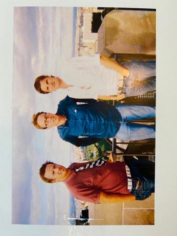 Three Modern Linguists on holiday in NYC c. 2005. Left to right Nick Pinney (LMH, 1996), Thomas Mogford (St Catz, 1996), Lewis Crofts (St Catz,1996)