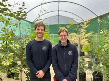 Lewis Barrett, Senior Botanical Propagator, and Emma Gray, Junior Botanical Propagator, Harcourt Arboretum