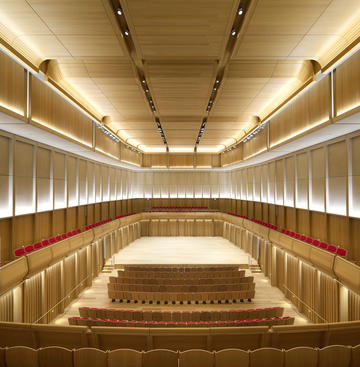 View of the Sohmen Concert Hall in the Stephen A. Schwarzman Centre for the Humanities